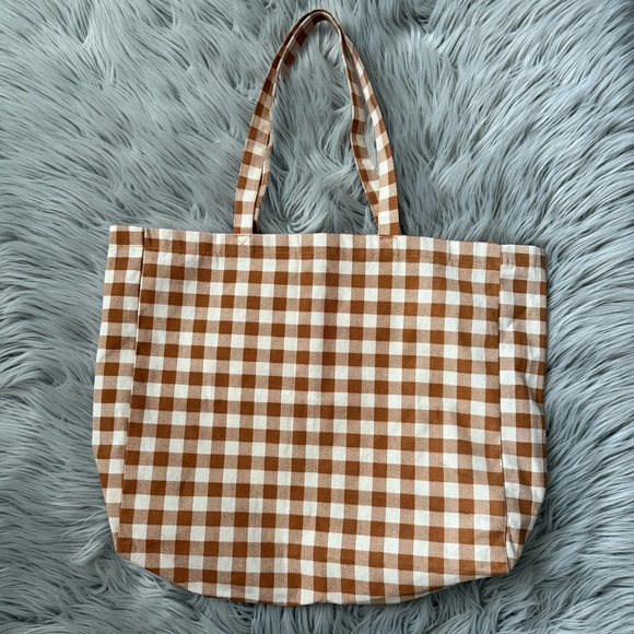 SEZANE Suzanne Gingham Tote NWOT - Picture 6 of 8
